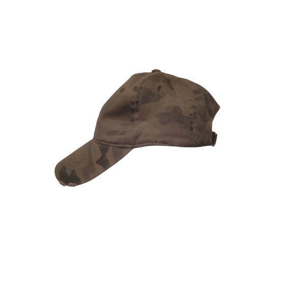 Express Accessories - Express Camo Baseball Hat Womens One Size Distressed Camouflage Adjustable Cap